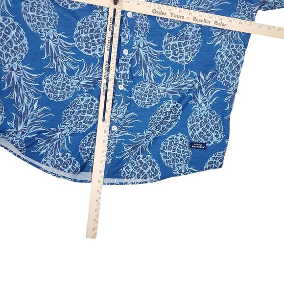 Simply Southern Shirt Mens L Blue Pineapple Hawaiian Short Sleeve Button Down - Picture 12 of 12